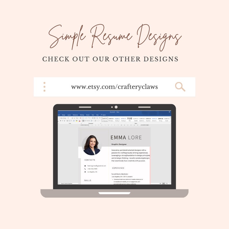 Resume 2025 Resume Template Professional CV Simple Etsy