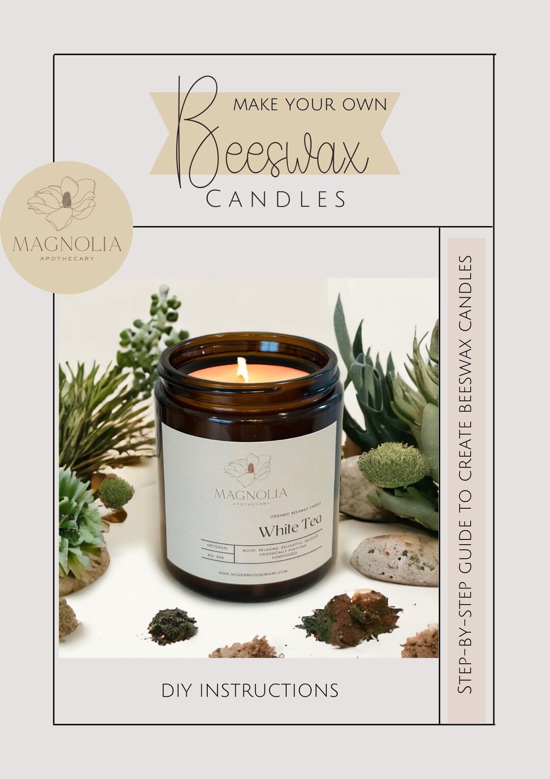 DIY Candle Making Instructions Booklet, Make Your Own Scented Beeswax