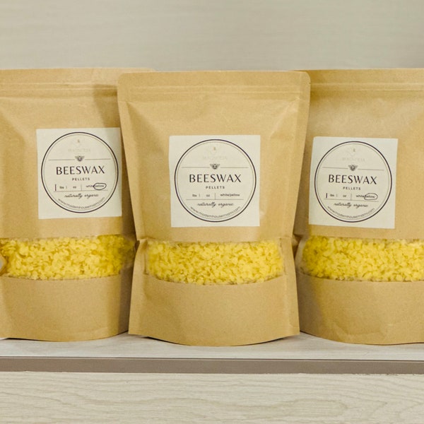 1 lbs Yellow Beeswax Pellets | Organic Pure Natural | DIY Candle making, Soaps, Lipbalm, Lotions | Bulk 16 OZ