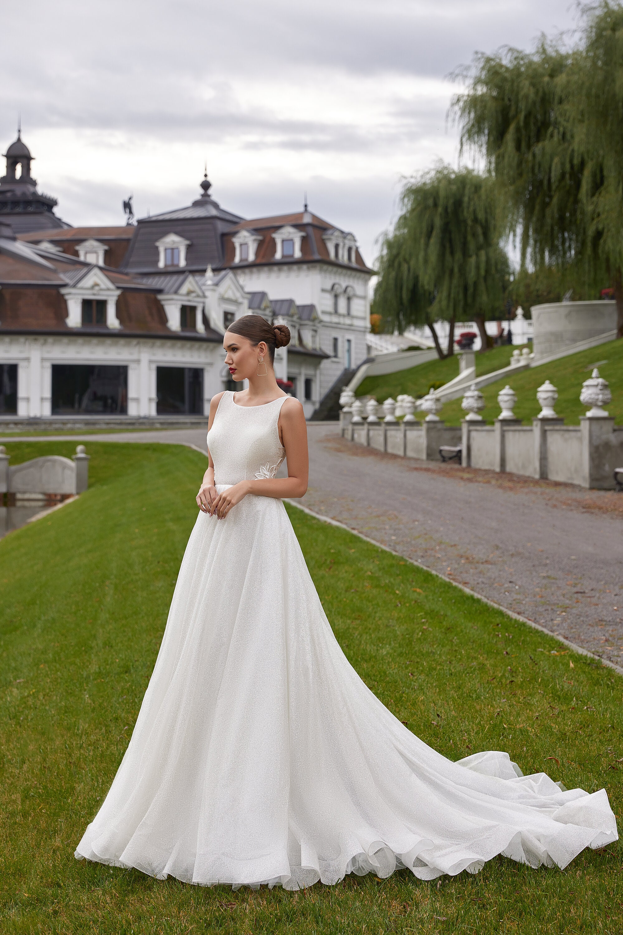 High Neck Illusion Back Sleeveless Wedding Gown Etsy Canada