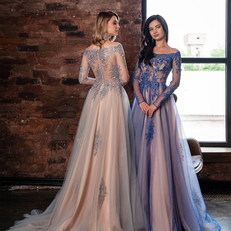 Powder Blue Embroidered Dress main image 0