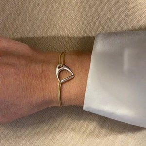 Stirrup Bracelet - Small stirrup bracelet with adjustable leather strap - Several colors available