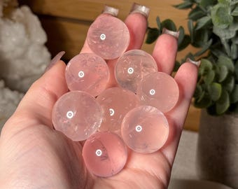 Gemmy Rose Quartz Crystal Sphere Pick Your Own High Quality Star Rose Quartz Mini Sphere for Love Compassion and Heart Chakra Balance