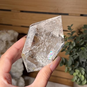Clear Quartz Double Point Crystal Wand Clear Quartz Double Terminated Point for Energy Amplification Focus and Energy Healing Spiritual Gift