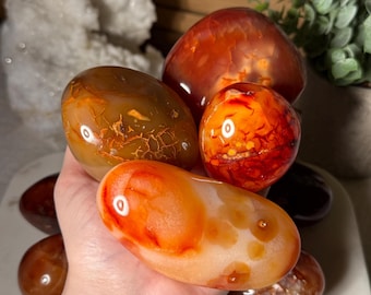 Carnelian Crystal Palm Stone Pick Your Own Carnelian Palm Stone Crystal for Healing Motivation Meditation Stone and Spiritual Crystal Gift