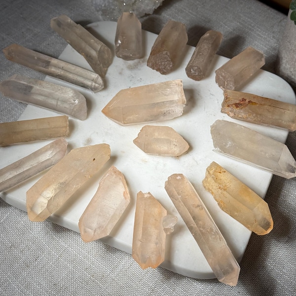 Tangerine Quartz Crystal Pick Your Own Natural Tangerine Quartz Point Raw Quartz Crystal for Joy Creativity Positive Outlook and Healing