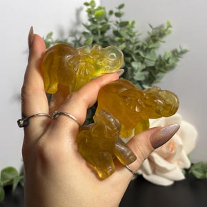 Yellow Fluorite Elephant Crystal Pick Your Own Yellow Fluorite Crystal Elephant Carving Small Elephant Figurine Carved Stone Spiritual Gift