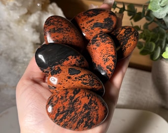 Mahogany Obsidian Palm Stone Pick Your Own Mahogany Obsidian Natural Volcanic Glass Palm Stone for Protection Strength and Grounding Energy