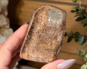 Lodolite Crystal Freeform High Quality Clear Quartz Freeform Crystal with Garden Quartz Inclusions  Lodolite Scenic Crystal for Collection