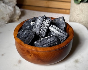Medium Raw Black Tourmaline Crystal Protection Stone for Grounding Energy Root Chakra Black Tourmaline Mineral Specimen for Crystal Grids