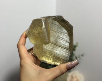Large Calcite Crystal from Hubei Natural Calcite Mineral Specimen Marcasite Included Calcite Cluster Large Crystal Decor Statement Piece