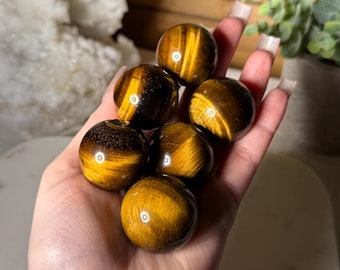 Tigers Eye Sphere Pick Your Own Flashy Tigers Eye Crystal Sphere Small Tiger Eye Stone Crystal Ball for Meditation Protection and Courage