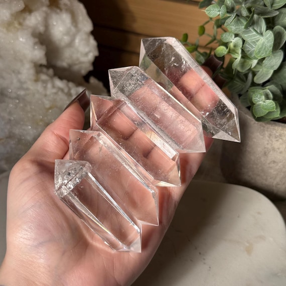 Clear Quartz Crystal Double Point Pick Your Own Clear Quartz Crystal Wand Double Terminated Point Crystal for Healing Energy Amplification