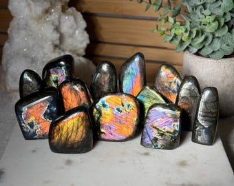 Small Labradorite Crystal Freeform Pick Your Own Flashy Rainbow Labradorite Freeform Crystal for Transformation Metaphysical Healing Gift