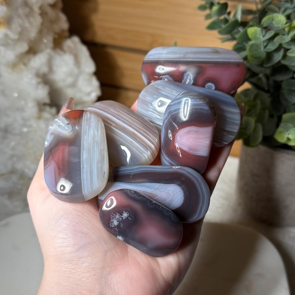 Swazi Agate Crystal Palm Stone Pick Your Own High Quality Swazi Agate Palm Stone Banded Agate Pocket Stone for Energy Healing and Collection