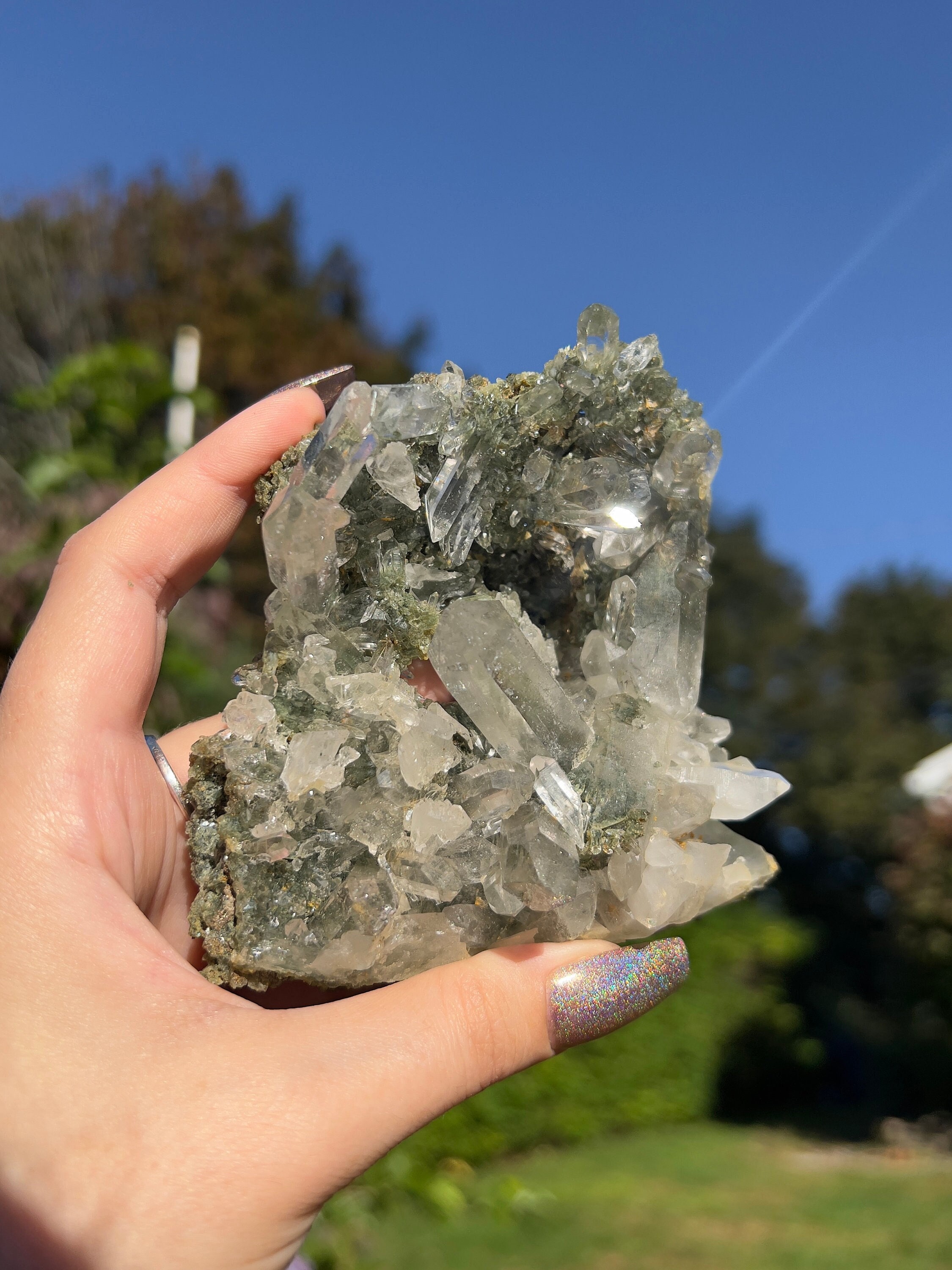 Clear Quartz with Black Rutile Elestial Natural 36g – Love Crystals