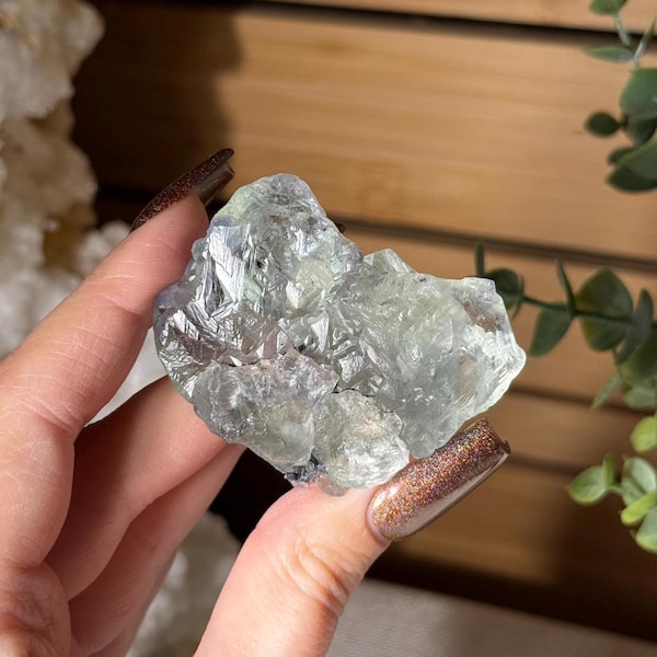 Two Toned Fluorite Crystal Etched Green and Blue Fluorite Mineral Specimen Natural Fluorite Crystal for Clarity Soothing Energy and Balance