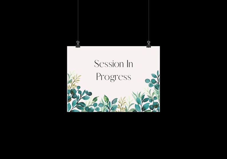 Set of 4 Printable in Session Door Signs for Therapists - Etsy