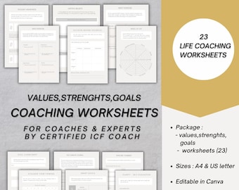 Coaching template bundle,coaching templates bundle, life coaching worksheets,coaching planner,digital download,coaching bundle,editable
