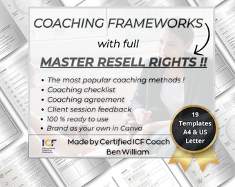 PRL coaching templates with resell rights. Master resell rights coaching worksheet,  brandable coaching toolkit, private label coaching kit