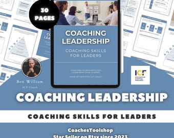 Leadership Coaching Templates, Manager Development, Canva Worksheet (PDF)