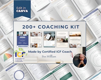 Life Coaching Template Canva Coaching Bundle Business Coaching tools career coaching toolkit Done for you canva worksheet leadership kit