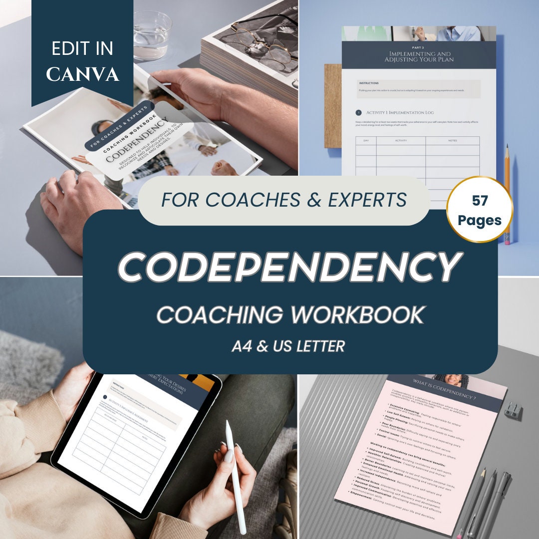 Codependency Coaching Workbook, Self-help Codependency Templates, Self ...
