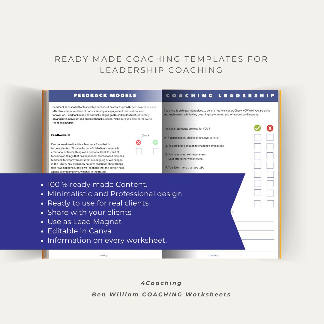 Leadership Coaching Worksheet I Business Coaching Template I Career Leadership Coaching Worksheet I Business Coaching Template I Career