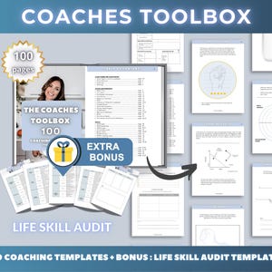 Coaching tool, Coaching template editable, business coach methods, life skill audit,personal assessment canva template, coaching worksheet