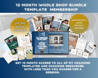 Whole shop bundle canva coaching template membership Vault for coaches Coaching worksheet for coaches premium editable coaching resource kit