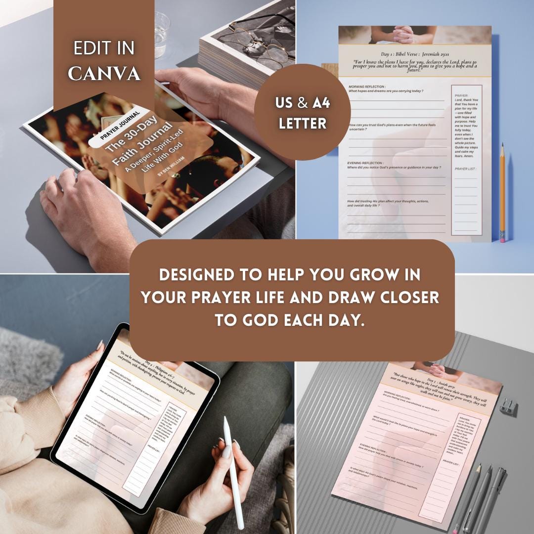 30-day Prayer Journal Printable PDF - Guided Christian Prayer Planner ...