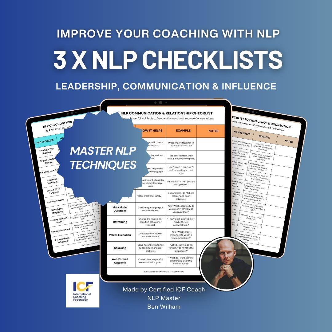 NLP Coaching Canva Checklist 30 NLP Tools for Leadership Communication ...