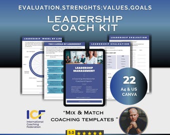 Leadership Coaching Worksheet | Business Coaching Template for Managers & Career Guidance for Leaders,  Leadership development coach kit.