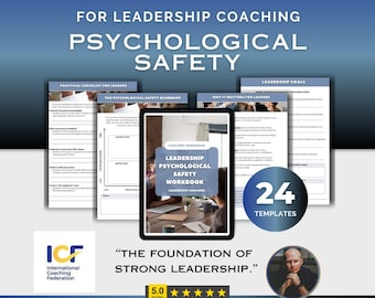 Modèles Canva pour le coaching en leadership en sécurité psychologique, Feuille de travail sur la liste de contrôle de la sécurité psychologique pour le leadership