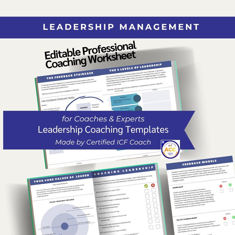 Leadership Coaching Worksheet | Business Coaching Template for Managers ...