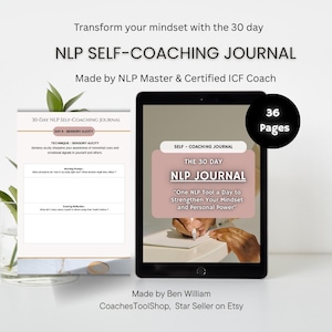 NLP Selbstcoaching Tagesplaner - Mindset-Journal für persönliches Wachstum und Ziele Digitaler Download Canva editierbares Coaching-Toolkit.
