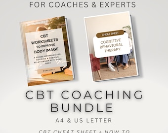 CBT Coaching Workbook Bundle, Körperbild Arbeitsbuch, CBT Spickzettel, Therapie-Tools für Coaches, druckbare Denkweise, bearbeitbares Coaching Business