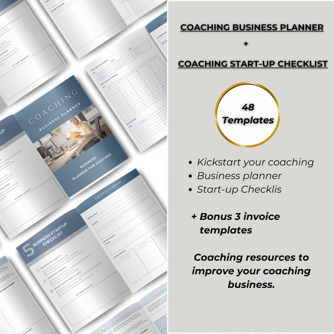 Coaching Business Planner, Coaching Start-up Checklist, Coaching Guide ...
