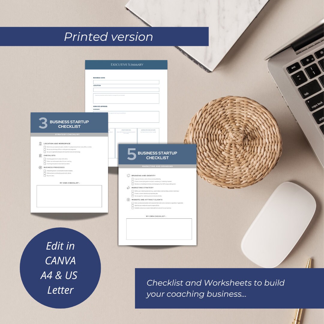 Coaching Business Planner, Coaching Start-up Checklist, Coaching Guide ...