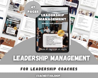 Leadership Coaching Workbook, Business & Career Templates (Canva eBook Kit)