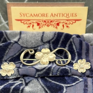 Nye Sterling Brooch and Earrings Vintage Brooch MCM Brooch Vintage Cameo Vintage Jewelry Sterling Jewelry Stuart Nye