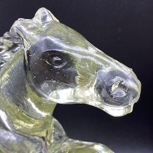 L.E. Smith Horse Book Ends Glass Horse Book Ends Vintage Book Ends Manganese Glass Cowboy Western Decor Cabin Decor Library Decor