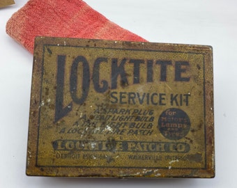 Locktite Service Kit Tin Antique Automobile Tin Locktite Patch Company Vintage Service Kit