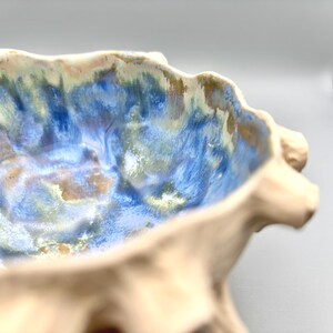 Handmade Barnacle Stoneware Bowl – Ocean Blue Glazed Ceramic – Coastal Cornwall Pottery – Ocean Inspired Decor image 8