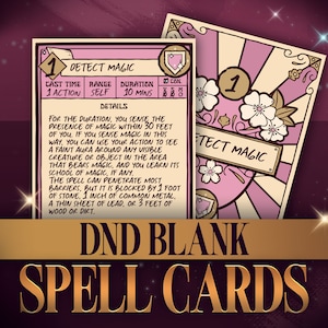 Modelli vuoti di carte degli incantesimi DnD: crea il tuo libro degli incantesimi DnD definitivo, tema Cherry Blossom, RPG, modificabile e compilabile, regalo GM, strumenti DM