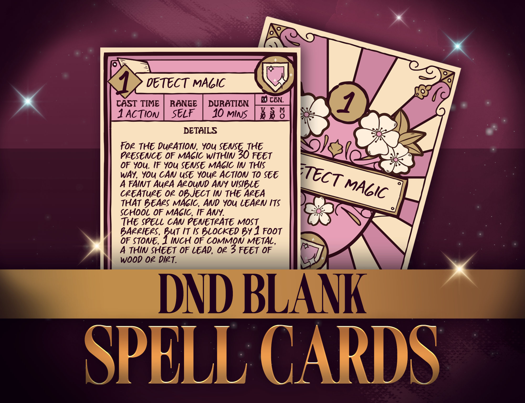 Dnd Spell Card Form.pdf Cherry Blossom Dnd Spell Card Templates: Editable RPG Spellbook (PDF ...