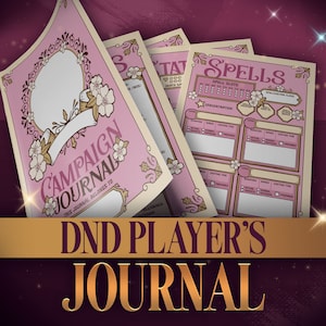 Printable DnD Campaign Journal for Players, Cherry Blossom Theme, Character Sheet, Instant PDF Download,Dungeons and Dragons RPG, 5e