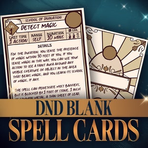 DnD Spell Card Blank Templates: Erstelle dein Ultimatives DnD Spellbook, Dungeons and Dragons RPG, Editable and Fillable, GM Gift, DM Tools