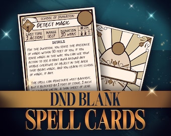 DnD Zauberkarte Leere Vorlagen: Bearbeitbares RPG-Zauberbuch (PDF)