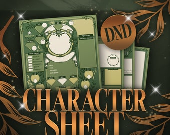 Floral DnD 5E Character Sheet: Fillable RPG PDF (Digital Download)